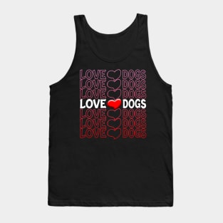 Love Dogs Heart Repeat Text Red Tank Top